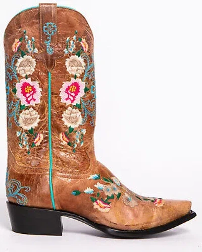 Pre-owned Macie Bean Women's Rose Garden Western Boot - Snip Toe - M8012 In Yellow