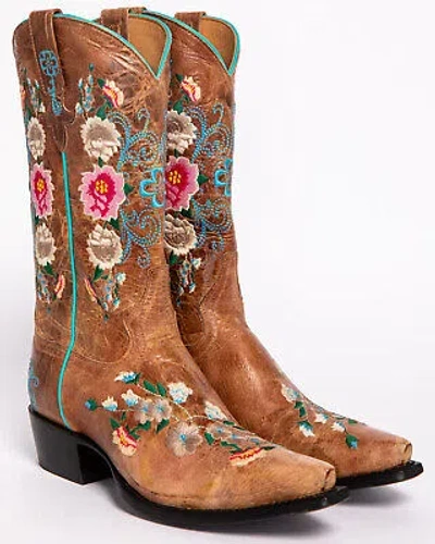 Pre-owned Macie Bean Women's Rose Garden Western Boot - Snip Toe - M8012 In Yellow