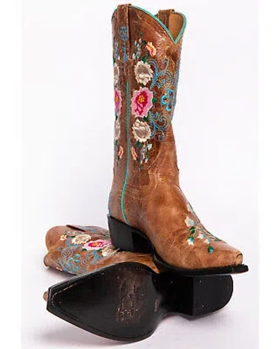 Pre-owned Macie Bean Women's Rose Garden Western Boot - Snip Toe - M8012 In Yellow