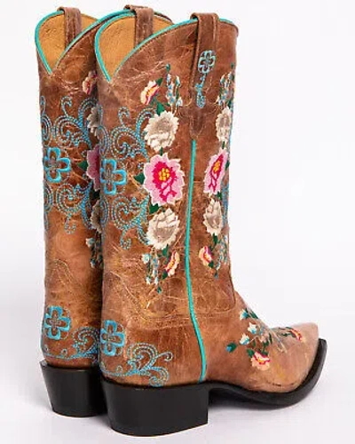 Pre-owned Macie Bean Women's Rose Garden Western Boot - Snip Toe - M8012 In Yellow