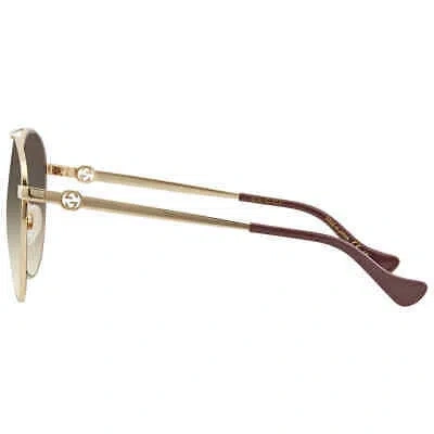 Pre-owned Gucci Brown Pilot Ladies Sunglasses Gg1088s 002 61 Gg1088s 002 61