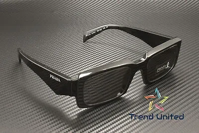Pre-owned Prada Pr 27zs 16k08z Black Dark Grey 54 Mm Men's Sunglasses In Gray