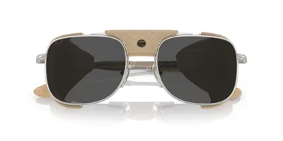 Pre-owned Persol 0po1013sz-531155gh Rectangle Silver Transitions 8 Grey In Gray