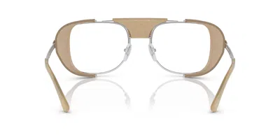 Pre-owned Persol 0po1013sz-531155gh Rectangle Silver Transitions 8 Grey In Gray