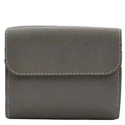 Pre-owned Chloé Chloe Elephant Grey Leather Small Trifold Wallet Chc23ap099i31 In Gray