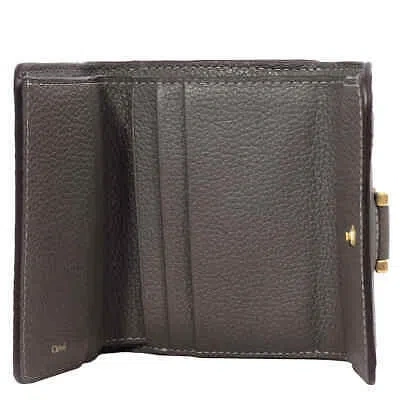 Pre-owned Chloé Chloe Elephant Grey Leather Small Trifold Wallet Chc23ap099i31 In Gray