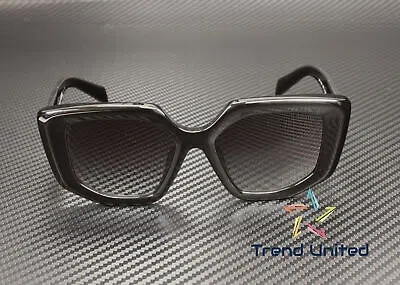 Pre-owned Prada Pr 14zsf 1ab09s Black Grey Gradient 52 Mm Women's Sunglasses In Gray