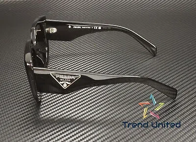 Pre-owned Prada Pr 14zsf 1ab09s Black Grey Gradient 52 Mm Women's Sunglasses In Gray