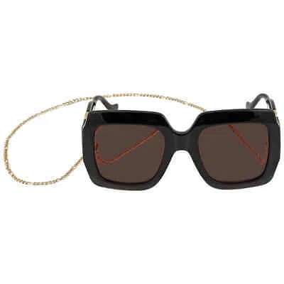 Pre-owned Gucci Brown Square Ladies Sunglasses Gg1022s 005 54 Gg1022s 005 54