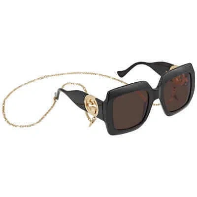 Pre-owned Gucci Brown Square Ladies Sunglasses Gg1022s 005 54 Gg1022s 005 54