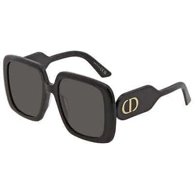 Pre-owned Dior Grey Square Ladies Sunglasses Bobby S2u 10a1 55 Bobby S2u 10a1 55 In Gray