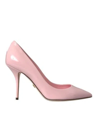 Pre-owned Dolce & Gabbana Dolce&gabbana Women Light Pink Pumps Patent Leather Solid Party High Heels Shoes