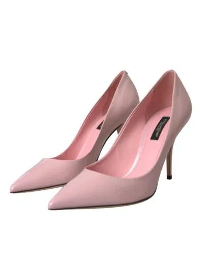 Pre-owned Dolce & Gabbana Dolce&gabbana Women Light Pink Pumps Patent Leather Solid Party High Heels Shoes