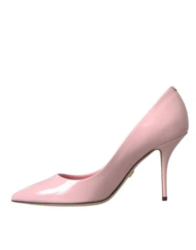 Pre-owned Dolce & Gabbana Dolce&gabbana Women Light Pink Pumps Patent Leather Solid Party High Heels Shoes
