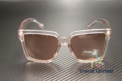 Pre-owned Prada Pr 24zs 13i08m Geranium Petal Crystal Dark Violet 56 Mm Women's Sunglasses In Purple