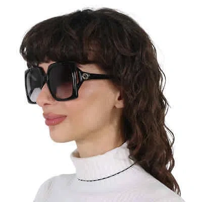 Pre-owned Gucci Grey Gradient Square Ladies Sunglasses Gg0876sa 001 59 Gg0876sa 001 59 In Gray