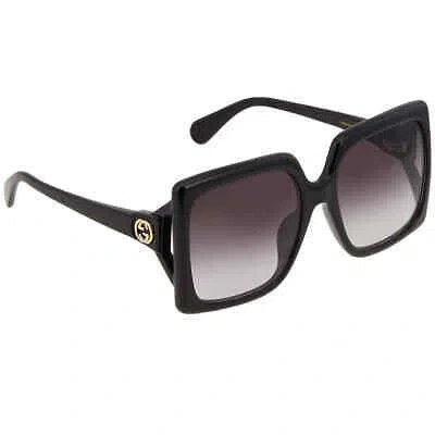 Pre-owned Gucci Grey Gradient Square Ladies Sunglasses Gg0876sa 001 59 Gg0876sa 001 59 In Gray