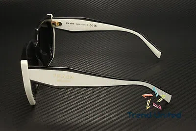 Pre-owned Prada Pr 15wsf 09q5s0 Black Talc Dark Grey 55 Mm Women's Sunglasses In Gray