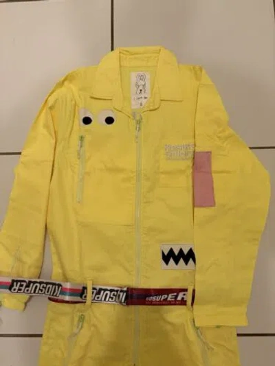 Pre-owned Rare Kidsuper Studio J Balvin Jumpsuit W Belt  Brand Yellow Size M