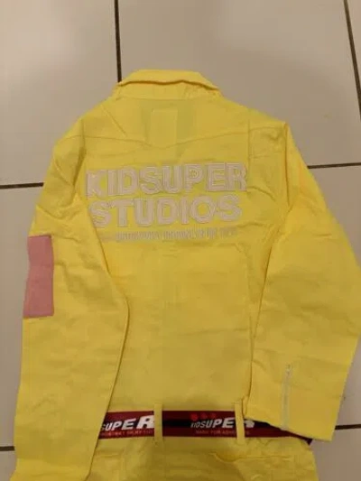 Pre-owned Rare Kidsuper Studio J Balvin Jumpsuit W Belt  Brand Yellow Size M