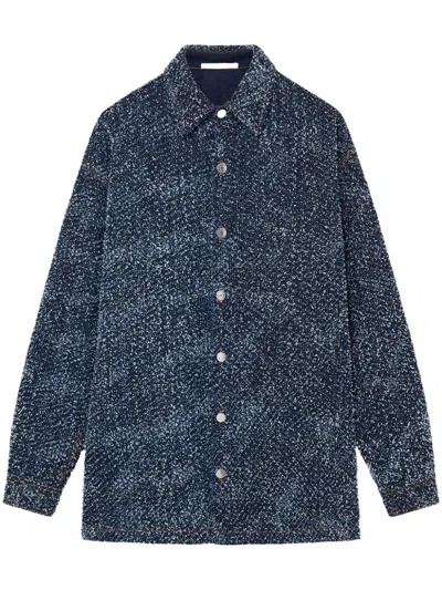 Shop Stella Mccartney Stella Mc Cartney Bouclé Denim Overshirt