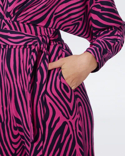 Shop Diane Von Furstenberg Fanny Jumpsuit By  In Size Xl In Zebra Indian Pink