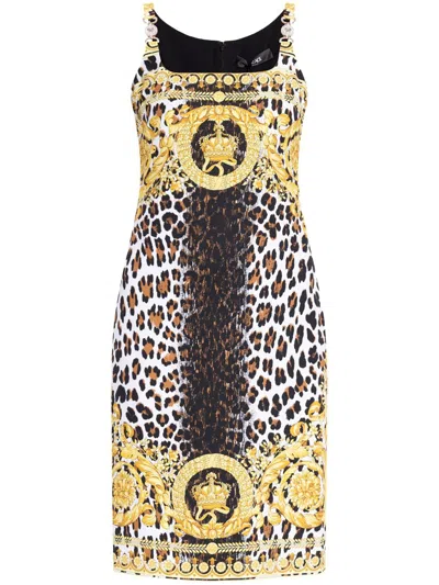 Versace Woman Midi Dress Yellow Size 6 Viscose