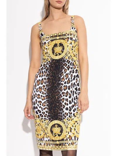 Versace Woman Midi Dress Yellow Size 6 Viscose