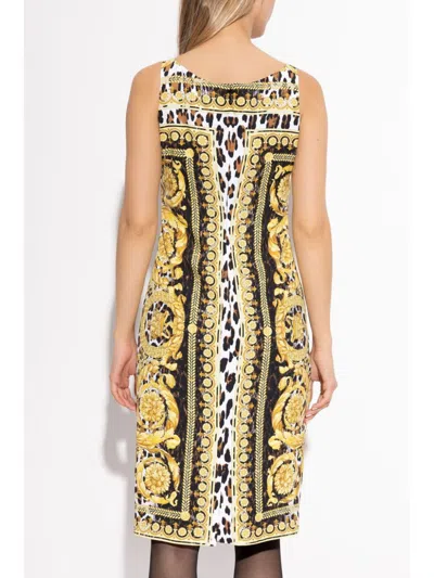 Versace Woman Midi Dress Yellow Size 6 Viscose