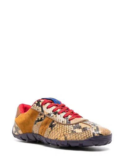 Wales Bonner Mixed Leather Lace-up Runner Sneakers