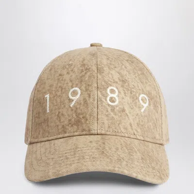 1989 Studio Baseball Cap Denim Flock 1989 Camo In Cream