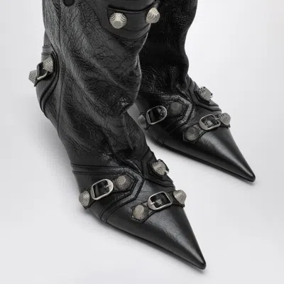 Balenciaga Cagole 50 Mid-calf Boots In Nappa Leather In Black