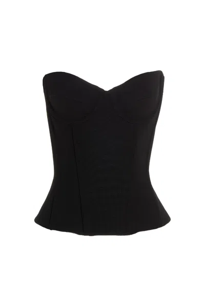 Balenciaga Boned Corset Top In Black