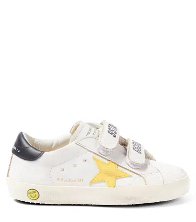 Golden Goose White Old School Sneakers For Kids With Star In Weiss