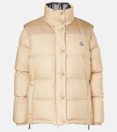 Shop Moncler Verone Reversible Down Jacket In Beige