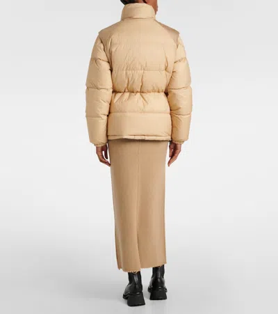 Shop Moncler Verone Reversible Down Jacket In Beige