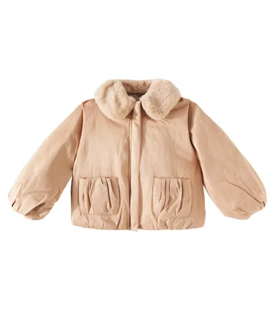 Donsje Bloci Cotton-blend Puffer Jacket In Braun