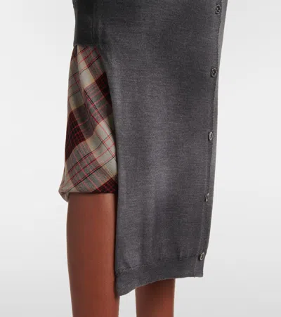 Vivienne Westwood Orb Ruched Wool Sweater Dress In Grau