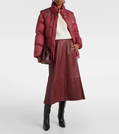 Moncler Verone Reversible Short Down Jacket In Burgund
