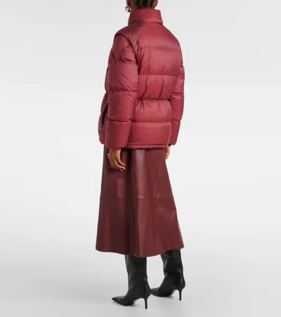 Moncler Verone Reversible Short Down Jacket In Burgund