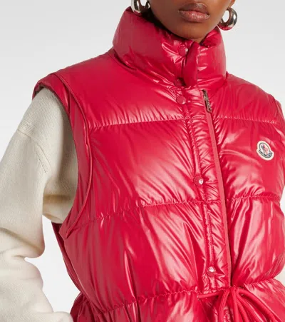 Moncler Verone Reversible Short Down Jacket In Burgund