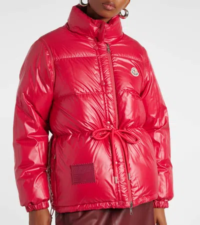 Moncler Verone Reversible Short Down Jacket In Burgund