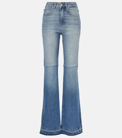 Ag La Croisette High-rise Flared Jeans In Blau