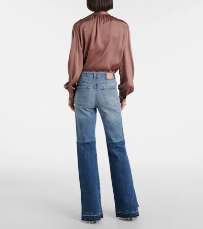 Ag La Croisette High-rise Flared Jeans In Blau