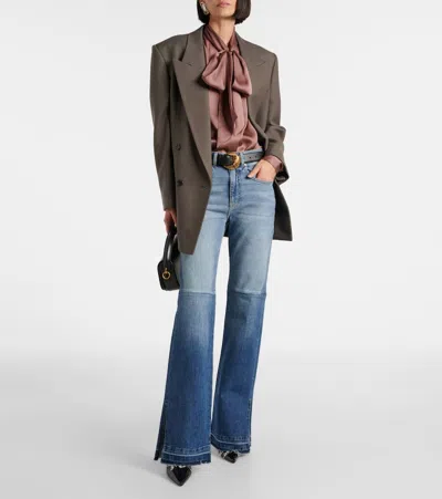 Ag La Croisette High-rise Flared Jeans In Blau