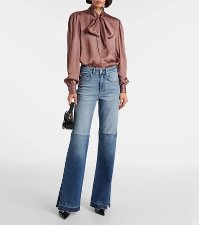 Ag La Croisette High-rise Flared Jeans In Blau