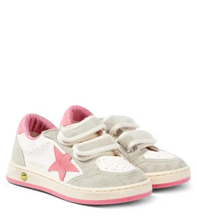 Golden Goose Ball Star Leather Sneakers In Weiss