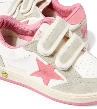 Golden Goose Ball Star Leather Sneakers In Weiss