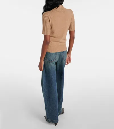 Khaite Cecil High-neck Cashmere Top In Beige