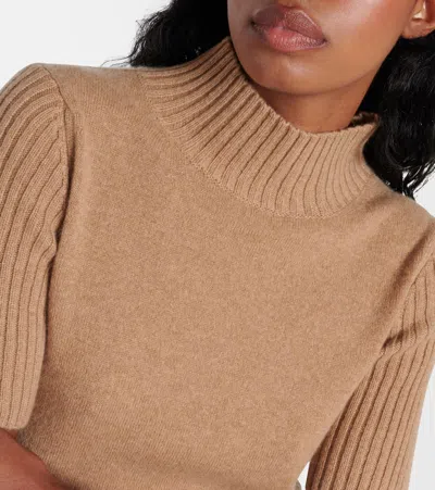 Khaite Cecil High-neck Cashmere Top In Beige